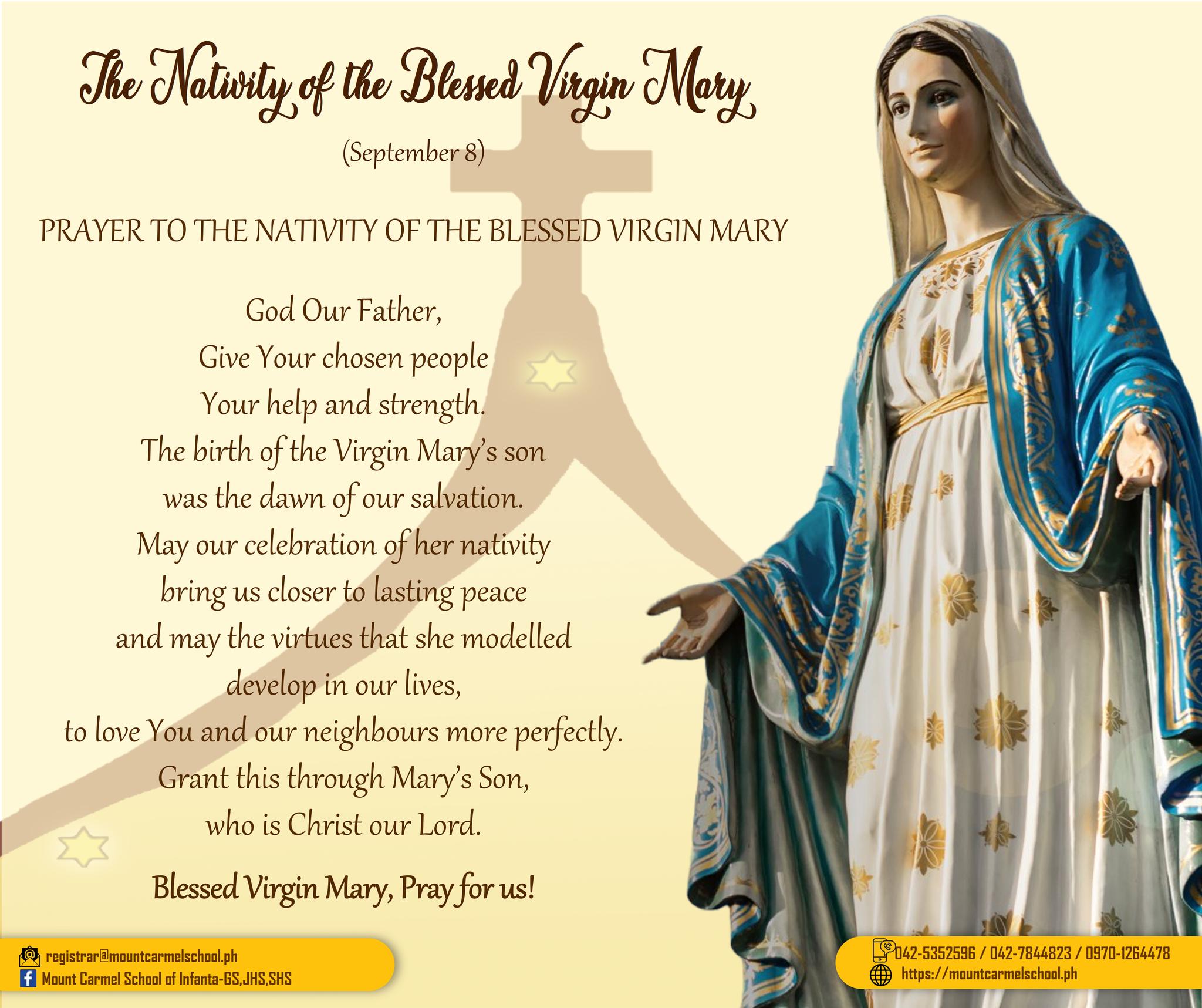 SEPTEMBER 8 THE NATIVITY OF THE BLESSED VIRGIN MARY